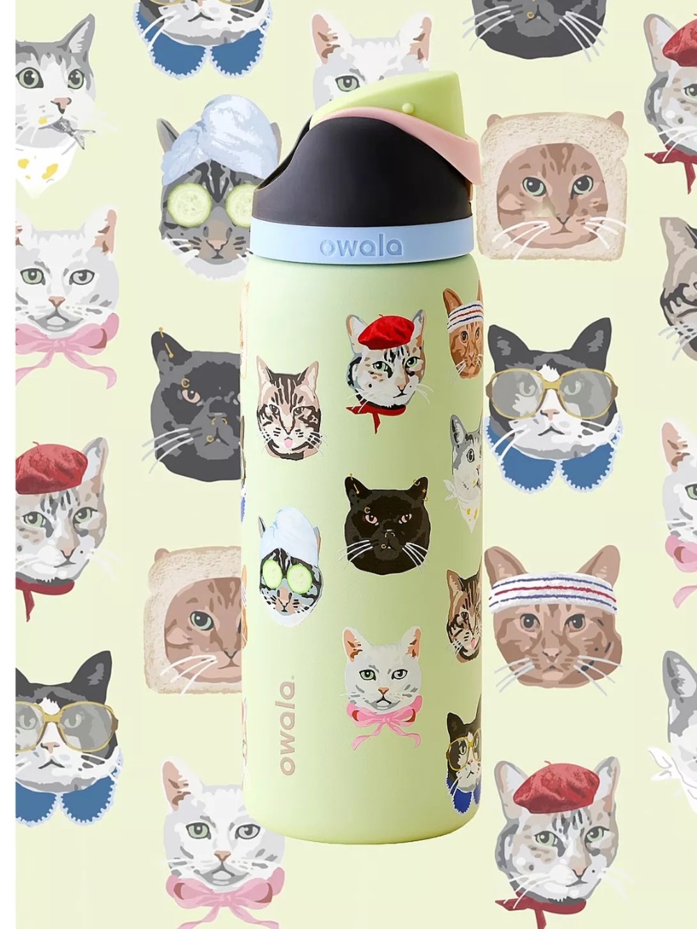 Owala UO Exclusive Cat Collage FreeSip 0.9L  32oz Water Bottle